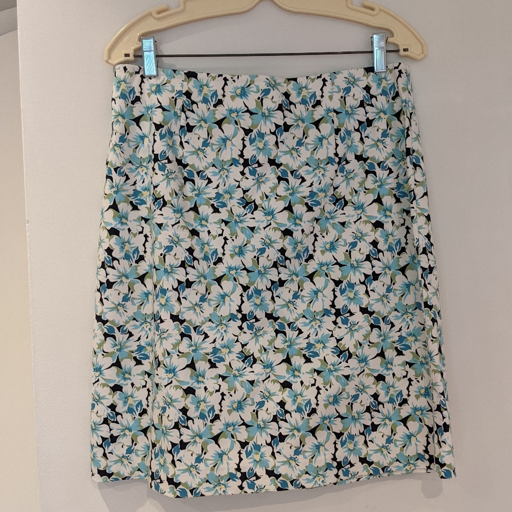 Geoffrey Beene Sport Stretch Cotton Blend Floral Skirt Size 8